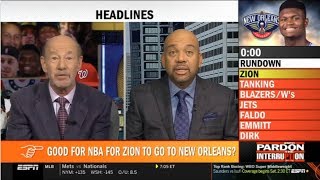 ESPN Pardon The Interruption 5\/15\/2019 - Zion to go to New Orleans \& Durant-Less Warriors