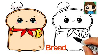 How to Draw Toast Sliced Bread ????Cute Food Art - YouTube