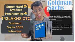 Goldman Sachs SDE2 Interview(₹42LAKHS CTC) - Super Hard DP DSA Question - Solved By FAANG SDE