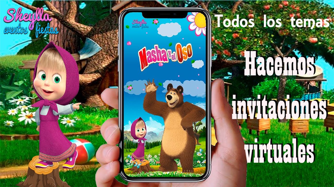 Arena Enfadarse La selva amazónica Masha y Oso, invitación masha y oso, invitación virtual, video invitación,  invitación de cumpleaños - YouTube