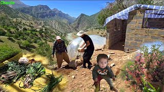 Nomad Family in Zagros | Cooking Traditional Food in Harsh Winter ❄️🔥