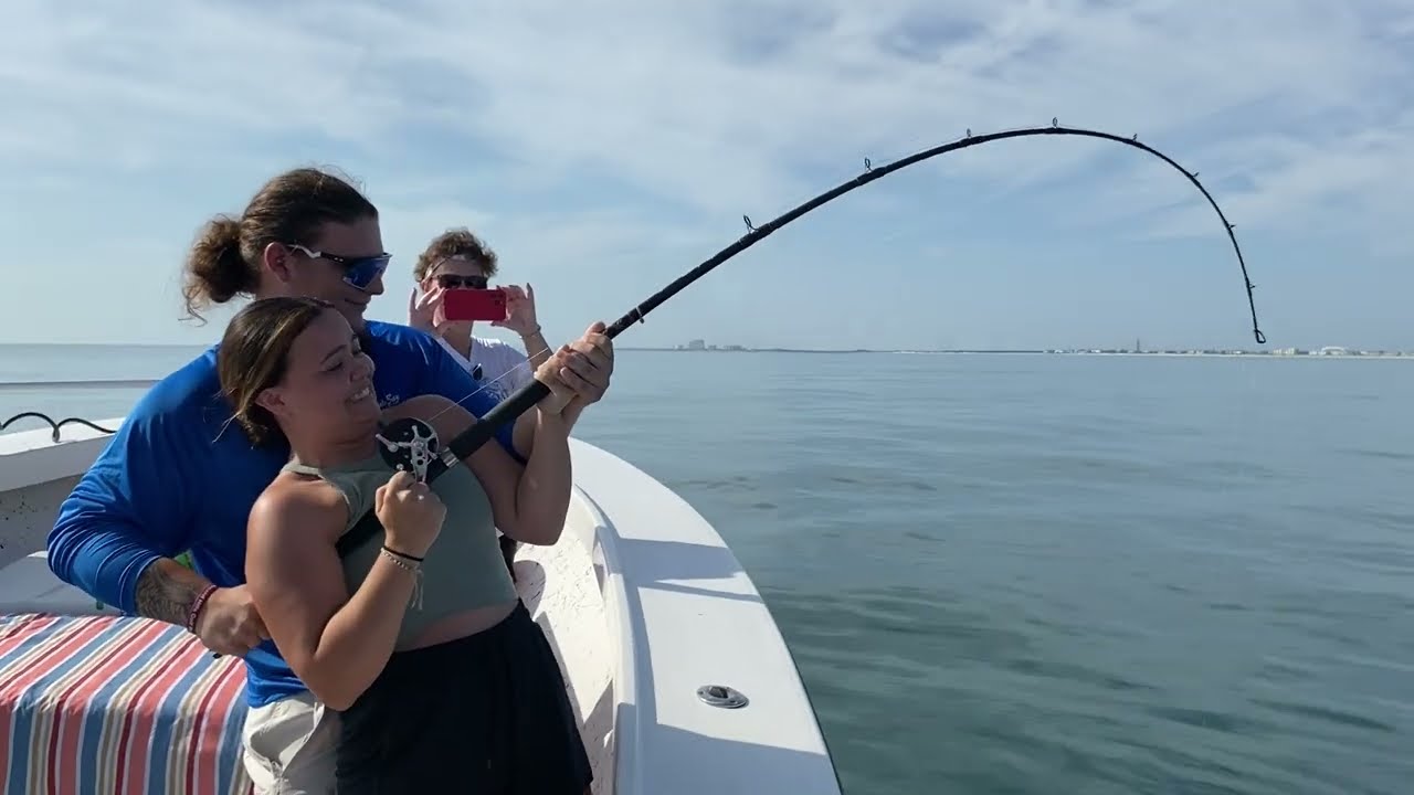 Sharking in the Atlantic ocean on a boat with On the Hook fishing