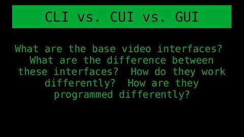CLI vs. CUI vs. GUI