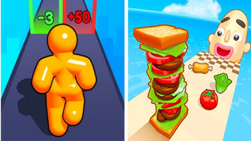 Tall man run VS Sandwich 🥪 runner All level gameplay android iOS