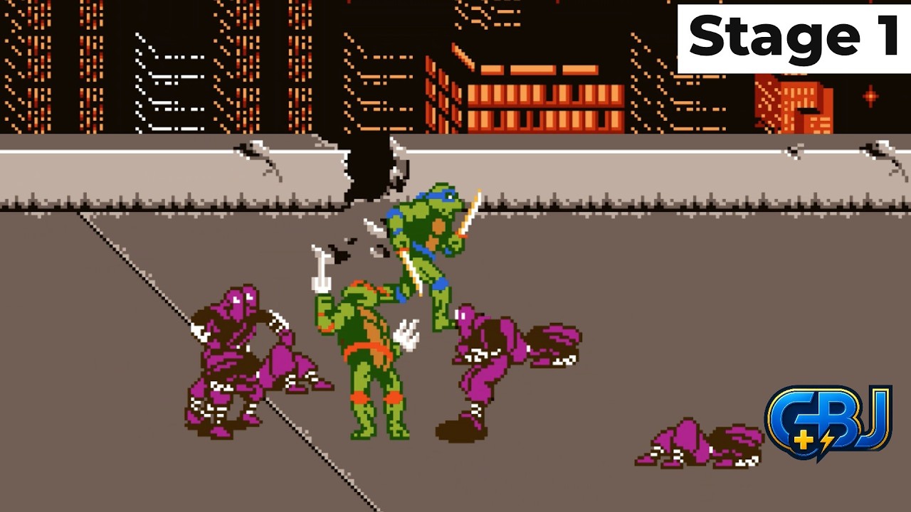 Leo & Raph – TMNT 8-Bit | OpenBOR Co-Op Gameplay (Stage 1)