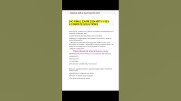 BIO FINAL EXAM 2024 QUESTIONS AND ANSWERS