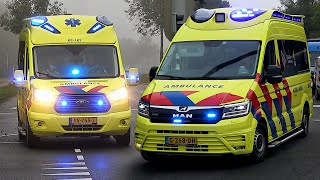 [02.10.2020][2x Wail & Luchthoorn] Ambulance & Politie Noodhulp Touran met spoed in Leeuwarden