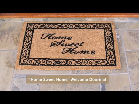 DECOREALM Home Sweet Home Farmhouse Welcome Mat - Durable Coir Doormat -  Cute Welcome Mats for Front Door, Outside Porch or Entrance, Indoor Outdoor