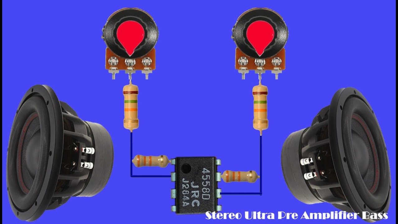 Stereo Ultra Pre Amplifier Bass with IC, New Circuit at home, DIY Ultra Stereo Bass
