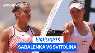 Aryna Sabalenka Advances To Semi-Finals After Straight-Sets Win Over Svitolina! | Eurosport Tennis