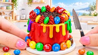 Miniature Chocolate Cake Decorating Colorful M&M Cake
