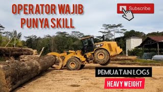 Pemuatan Logs - Balau  'Heavy Weight ' dgn Wheel Loader Caterpillar 966H