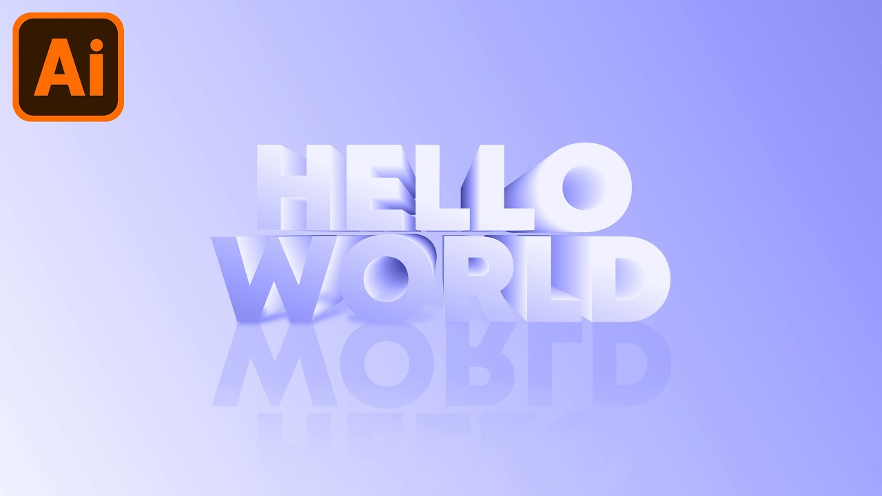 How to Create 3D Text Design in Adobe Illustrator CC Tutorial - YouTube
