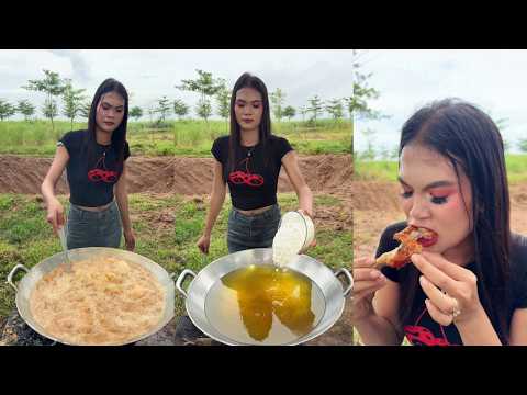 Cooking deep fried chicken yummy recipe