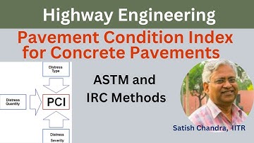 Pavement Condition Index for Concrete pavements as per ASTM D6433-07 and IRC SP 83, 2018.