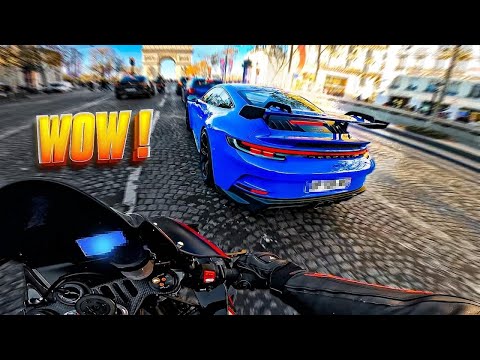 Cruising Through Paris on My Bike—Supercars Are Out for Christmas! 🎄😍