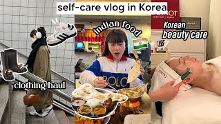 Self-Care Vlog In Korea: Korean beauty ritual, Indian food, AirPods Max, huge clothing haul | Q2HAN