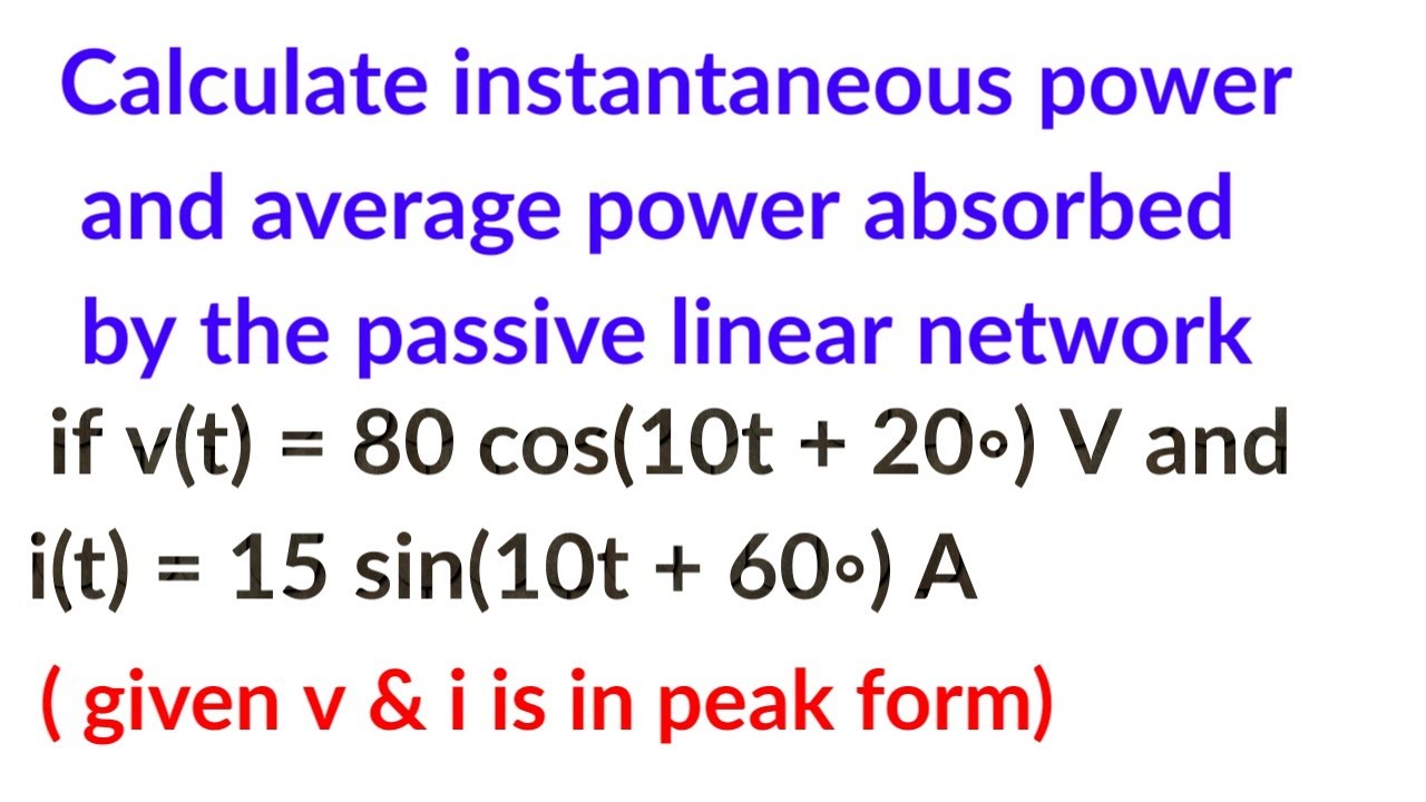 AC POWER ANALYSIS Instantaneous & Average Power - ppt download