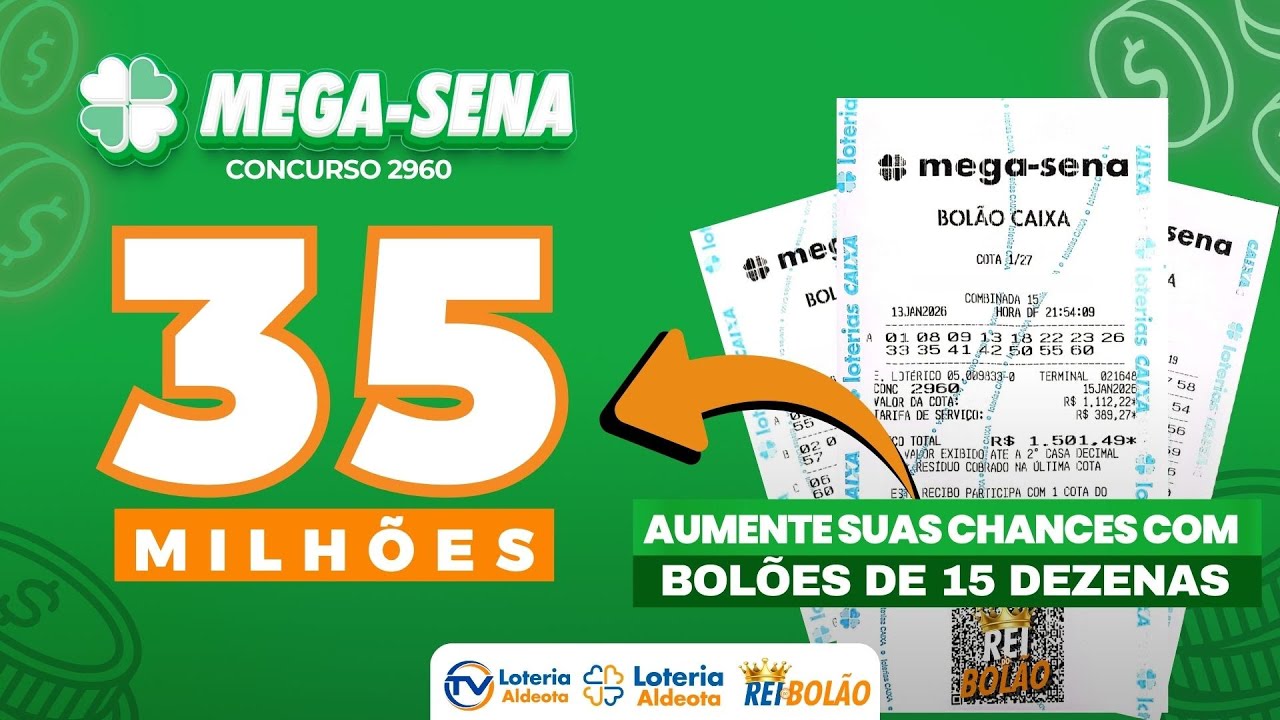 Mega-Sena Hoje com R$ 35 Milhões: Aumente Suas Chances com Bolões de 15 Dezenas