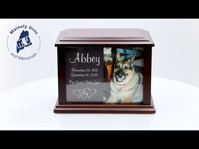 True Companion Dog Photo Wood Pet Cremation Urn - 3 Sizes