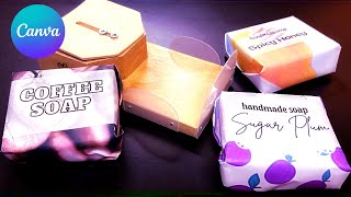 How to design paper SOAP packaging and how to wrap soap - easy tutorial with Canva