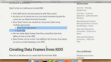 Spark Data Frames and Data Sets - Getting Started  - Data Frames Overview