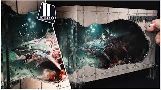 Symbiote-infected Venom Zombie Shark / Diorama / Epoxy resin / Cement art