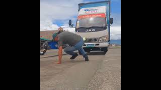 Testing the diving sweep on hard concrete surface