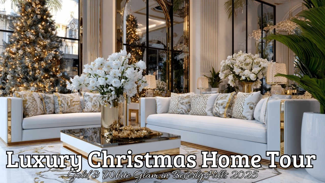 🎄 Luxury Christmas Home Tour | Gold & White Glam in Beverly Hills 2025