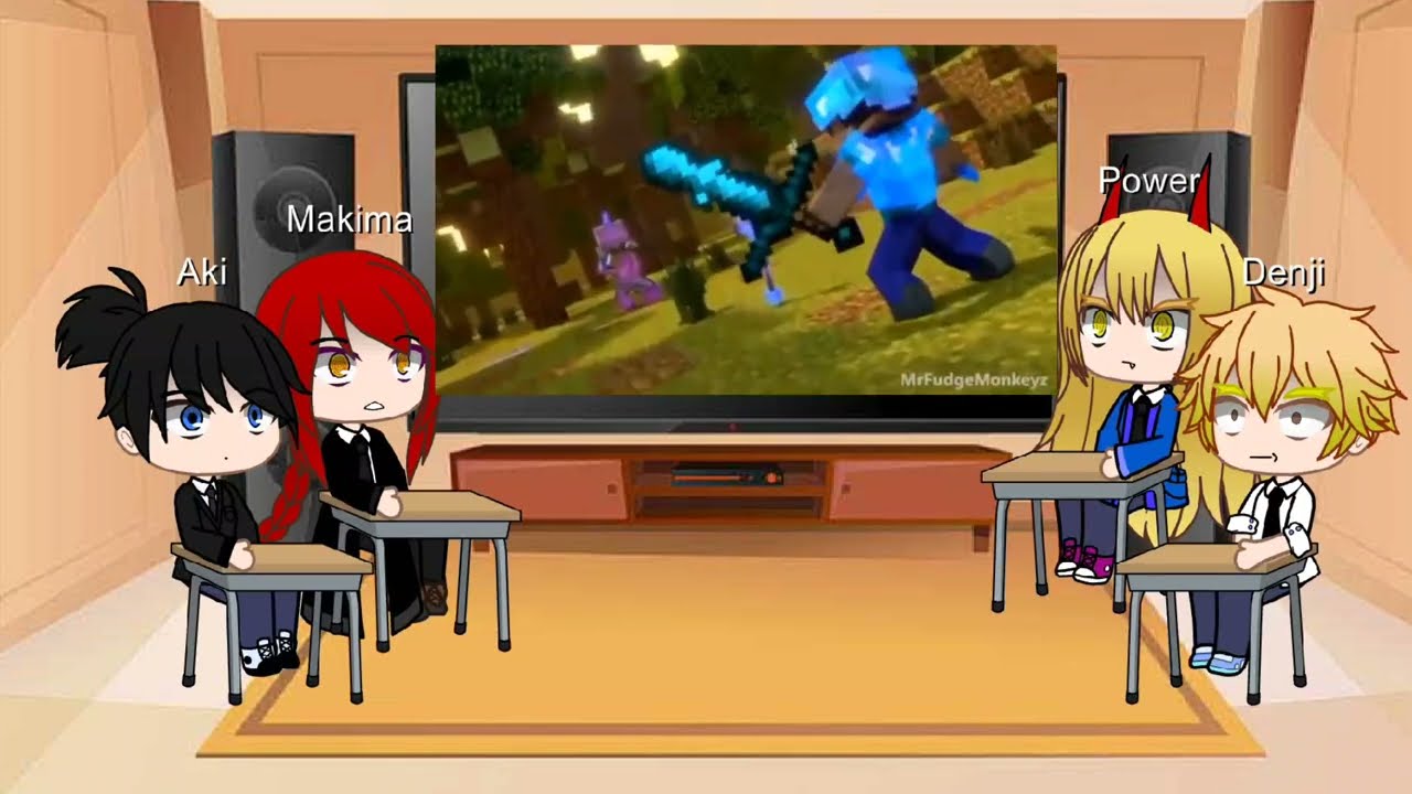 Реакция Человека-бензопилы на войну Херобринов в Minecraft — Часть 4 | Gacha Life Animation (Рожд...