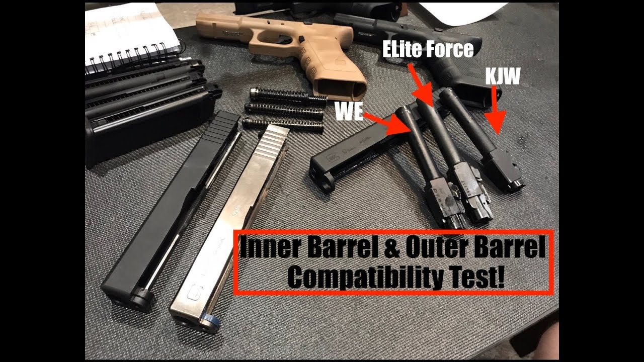 WE/KJW/Elite Force Glocks Inner & Outer Barrel Compatibility Test - YouTube