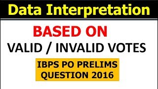 Data interpretation based on VALID and INVALID VOTES ( PARt 8/50) asked in IBPS PO PRELIMS 2016