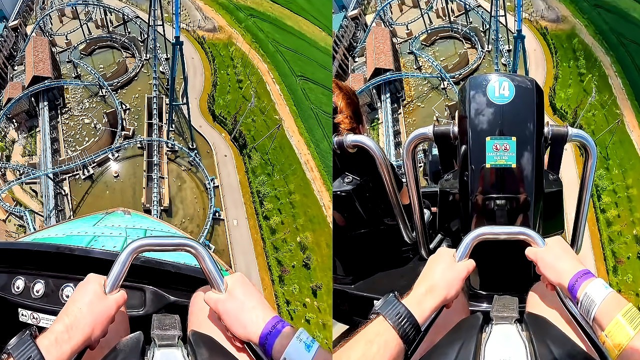 Abyssus Przód vs Tył - Energylandia 2025 (4K) (POV) (Zator, Polska) Insta360 X5