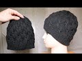 Шапка с косами спицами 🖤 Cable hat knitting pattern 💣