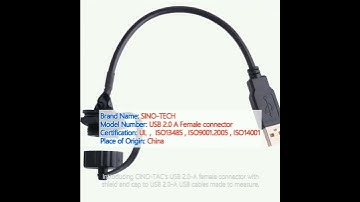 USB 2.0 A Female Connector With Shield And Cap To USB 2.0 A Usb Cables Made To Measure