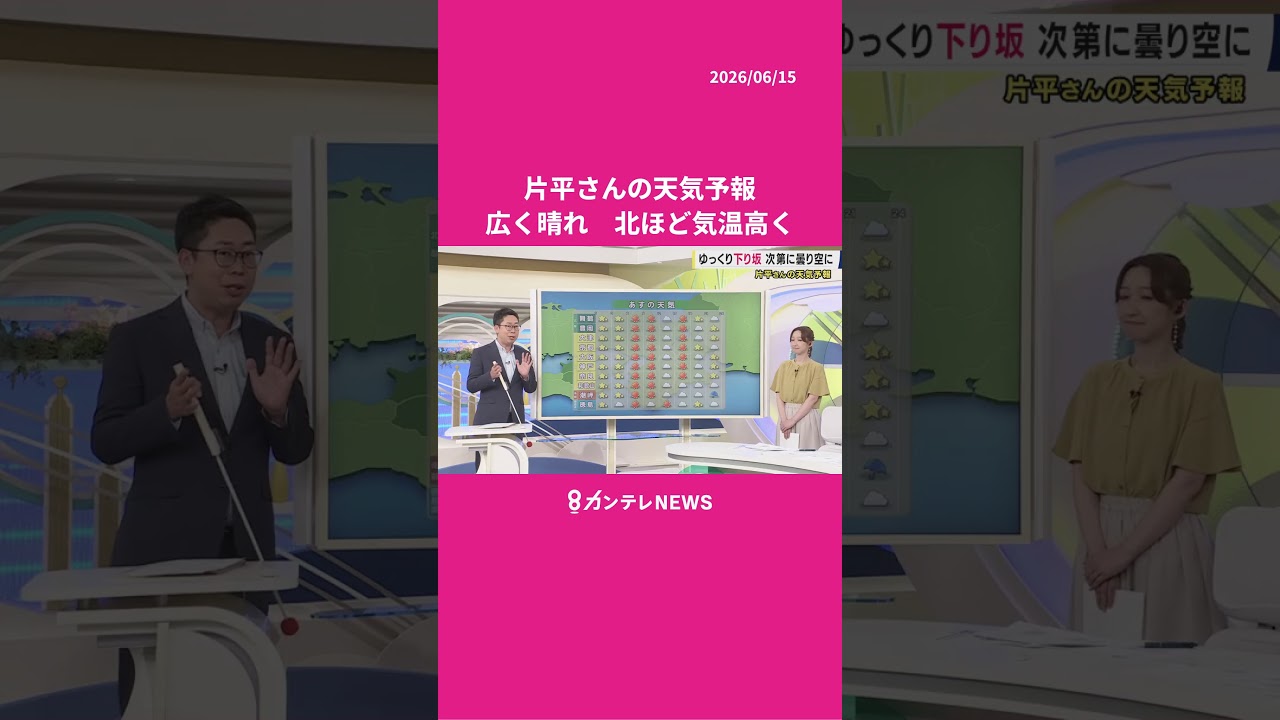 【6/16(火)の天気】広く晴れ 北ほど気温高く #news #天気 #ニュース