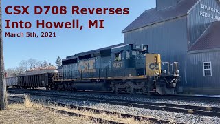 Csx D708-05 Reverses Into Howell, Mi - 352021