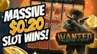 OUR TOP 8 $0.20 SPINS - INSANE WINS AND MAX WINS ON WANTED DEAD OR A WILD SLOT. screenshot 5