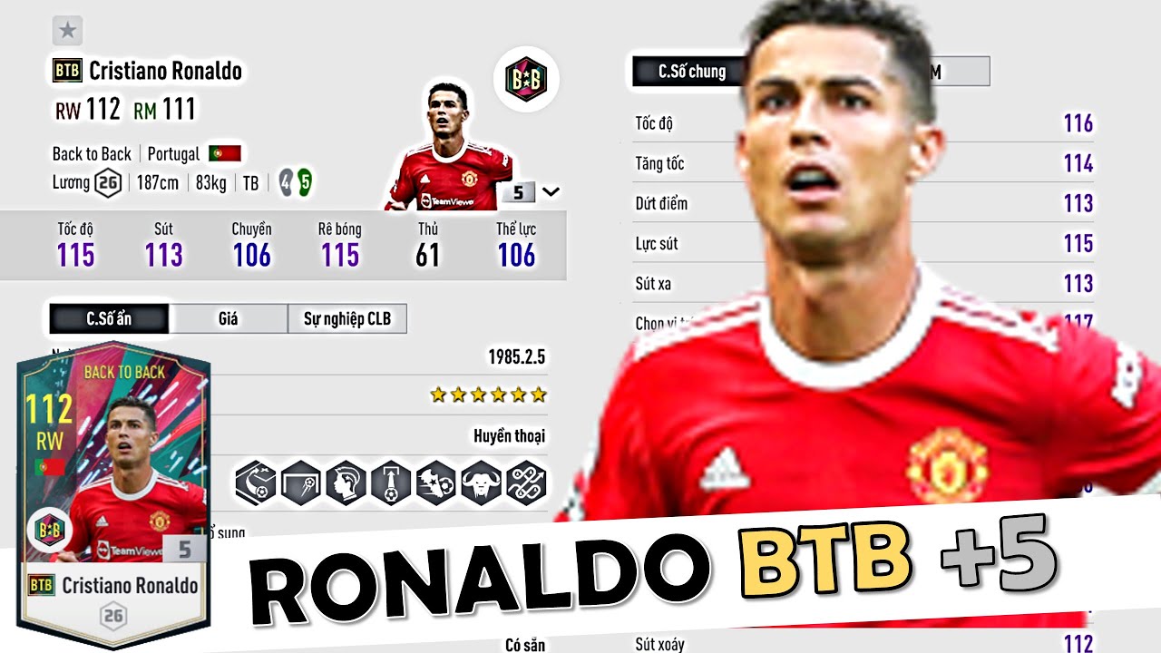 CRISTIANO RONALDO BTB +5 " QUÁ ĐÃ " Trong Lần Đầu Tiên I Love Trải Nghiệm: THIẾU MỖI CHÂN 5 5