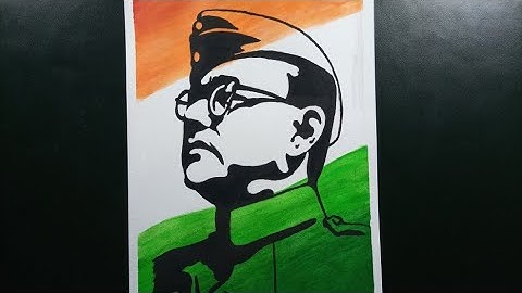 Netaji subhash chandra bose Drawing | Independence day Drawing with poster colour |step by step