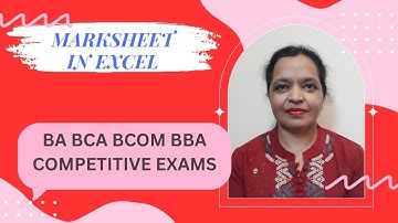 How to make a Marksheet in Excel? BCS-011| IGNOU TEE| CBSE| Computer Awareness For Competitive Exams