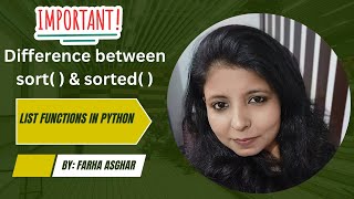 Difference between sort( ) and sorted( ) of List in Python|Class XI & XII computer science