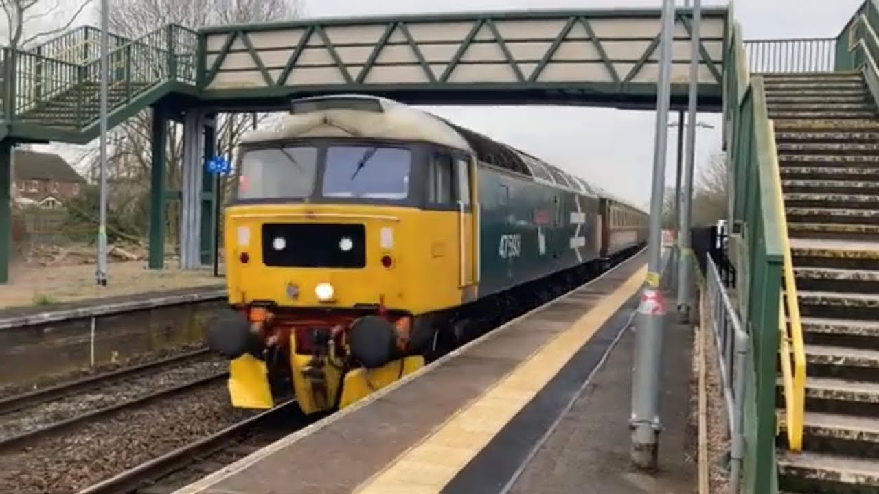 Class 47593-Galloway Princess and 47614 coming through Whitchurch ...