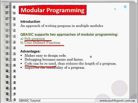 Introduction to Modular Programming in QBASIC