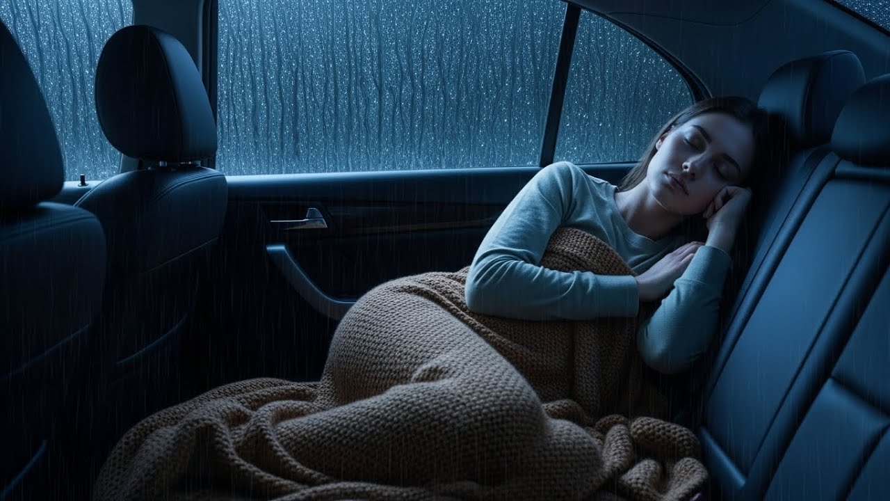 Leave the Symptoms of Insomnia Behind with Heavy Rain & Thunder Sounds in the Car at Night