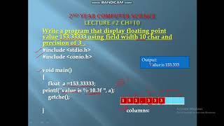 LEC 2 field width specifiers , string ,