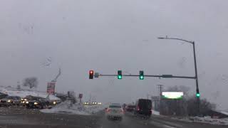 Driving in Snow on Dodge Street, Dubuque, IA