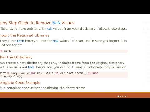 How to Remove NaN Values from a Dictionary in Python