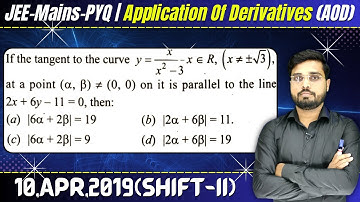 If the tangent to the curve y = x/x2 - 3, x ∈ ρ, (x ≠≠ √3), at a point (α , β) ≠ (0,0) on it is par