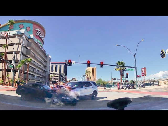 SPEEDING MUSTANG HIT A COP CAR HEAD ON! | DASHCAM STORIES 107 class=